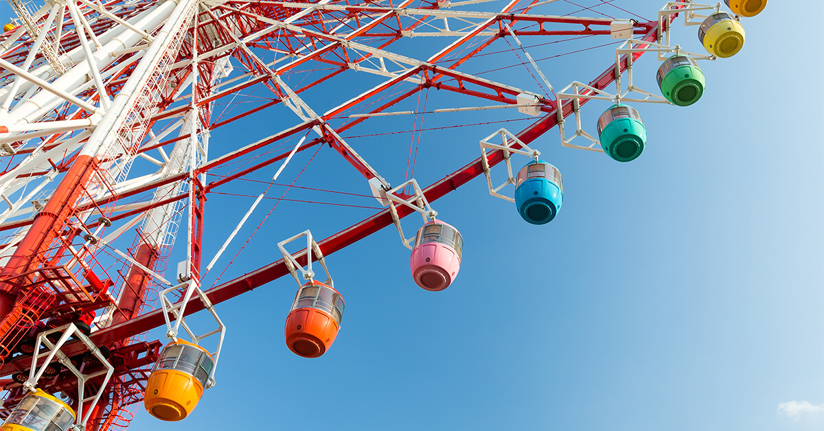 This Ferris wheel represents a more traditional color wheel.